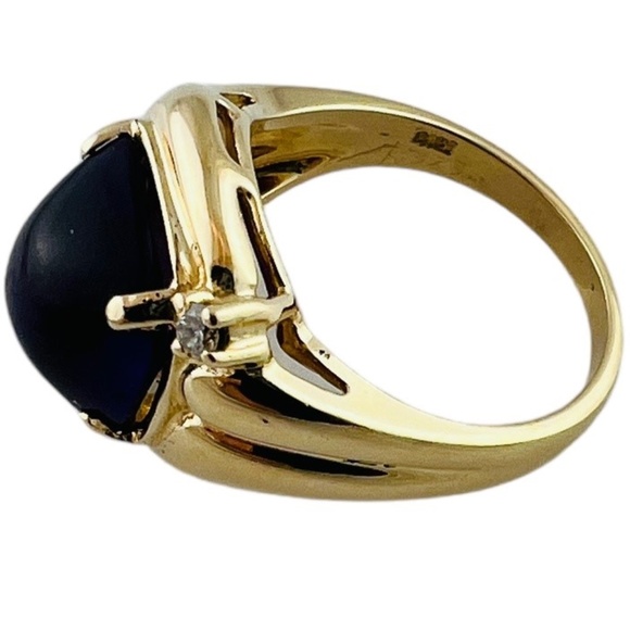 14K Yellow Gold Amethyst Diamond Ring Size 6.25 #15670 - Picture 4 of 9